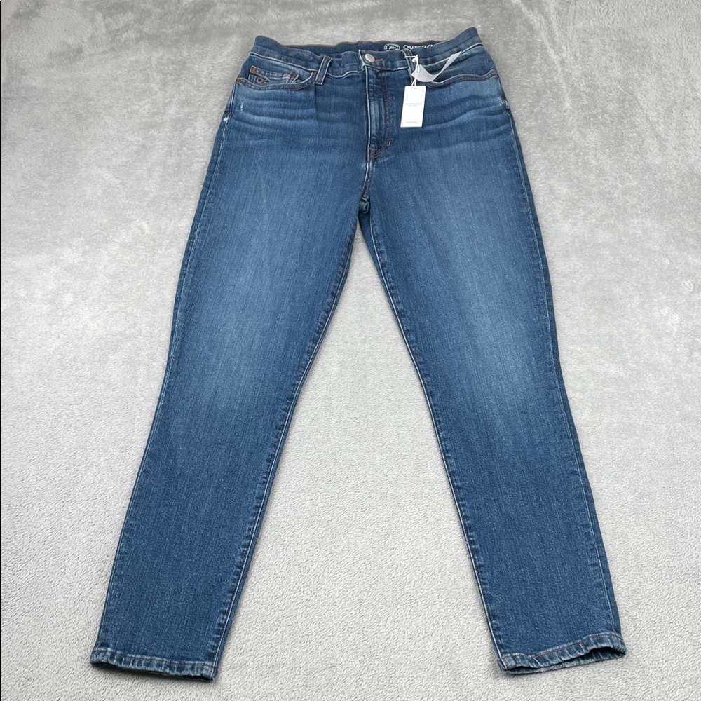 NEW Outerknown 29 The Point Skinny SEA Women's Straight Leg Blue Jeans